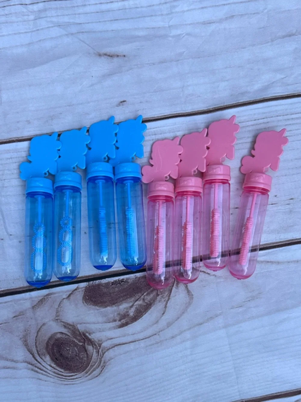 Refillable Unicorn Bubble Wands Set of 8- Pink & Blue
